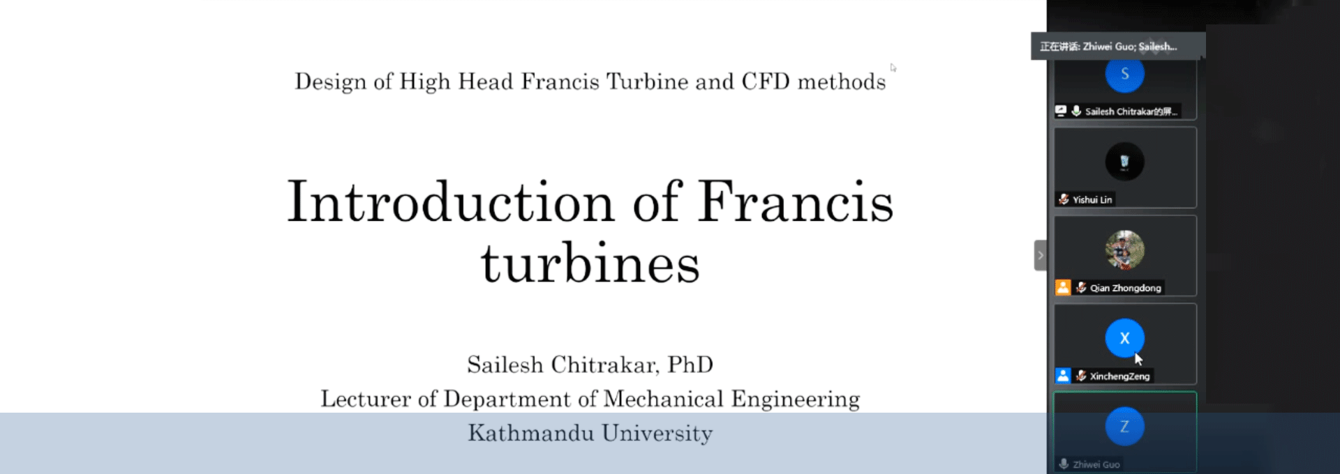 Course: Design of High Head Francis Turbine and CFD methods (1)